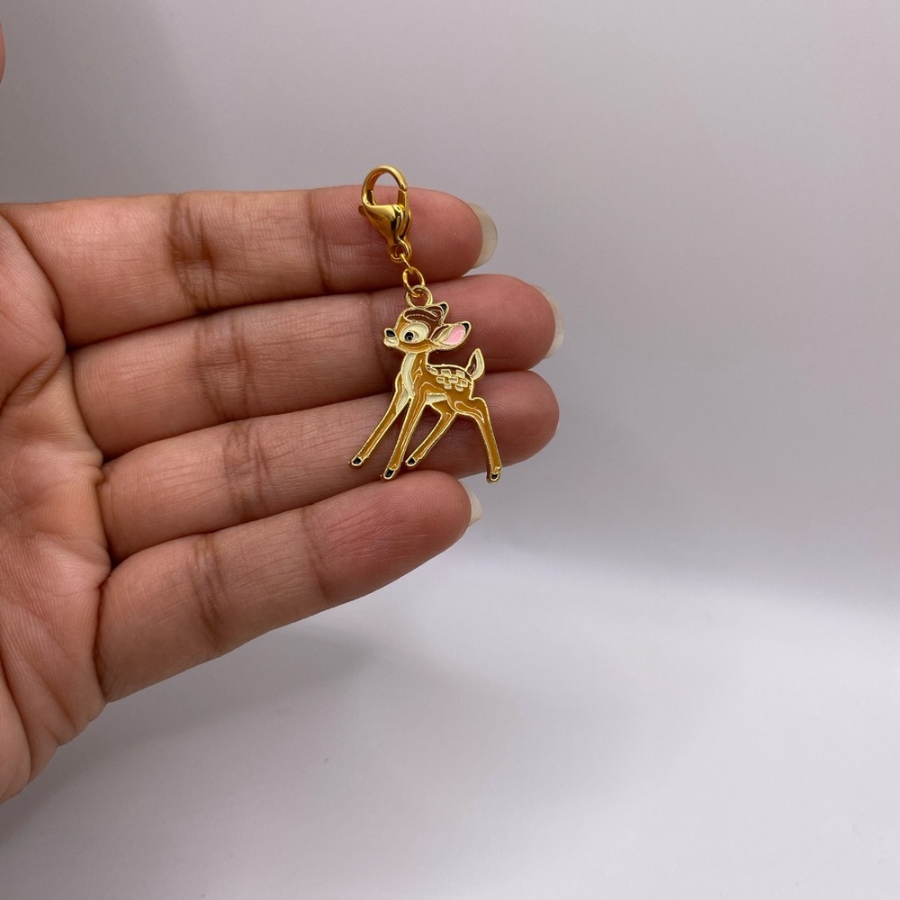 Disney inspired Bambi Charm with gold lobster clasp